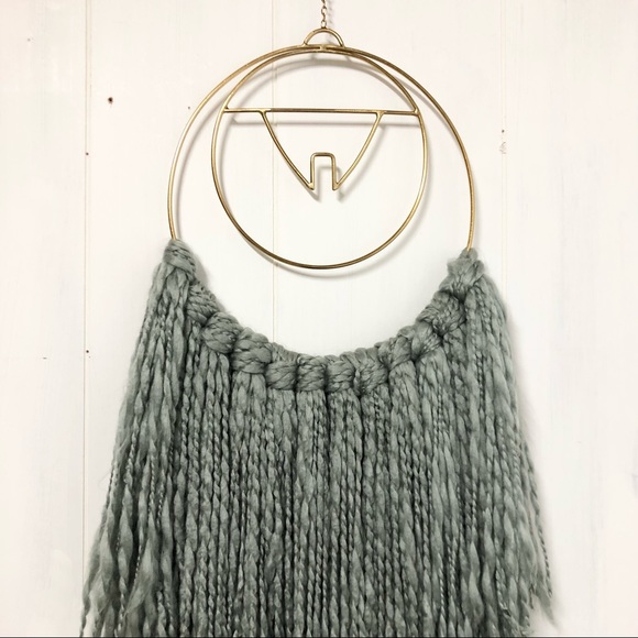 Yarn and Gold Tone Metal Wall Hanging - Picture 3 of 10
